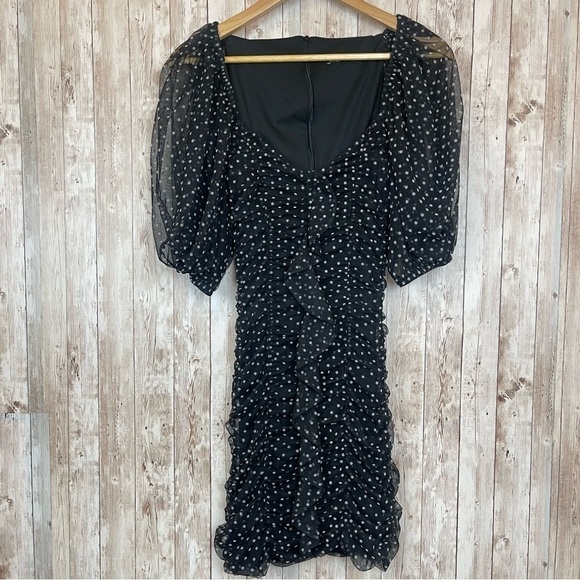 Zara Polka Dot Tulle Puff Sleeve Dress Size‎ Small Women - Picture 3 of 12